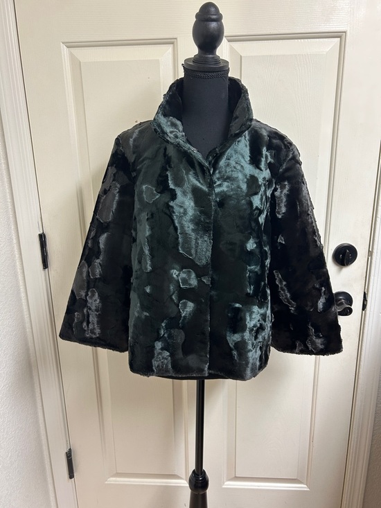 W by Worth Jackets & Blazers - W By WORTH black and green Button snap Jacket, 3/4 Sleeves, Size 14